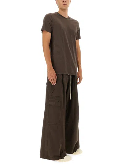 Rick Owens Drkshdw Cargo Wide-leg Trousers Full Length In Brown