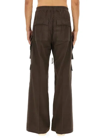 Rick Owens Drkshdw Cargo Wide-leg Trousers Full Length In Brown