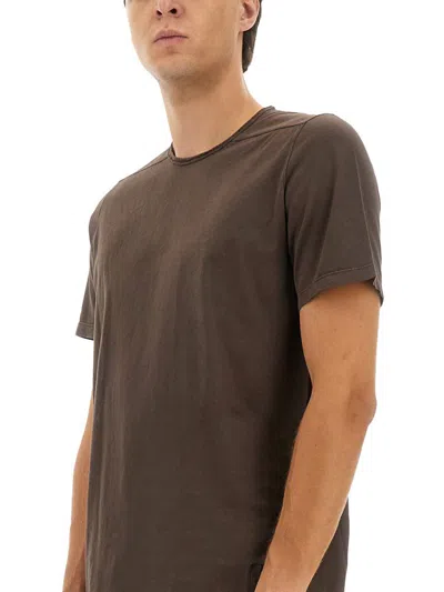 Rick Owens Drkshdw Crew Neck Short Sleeve Fitted T-shirt In Brown