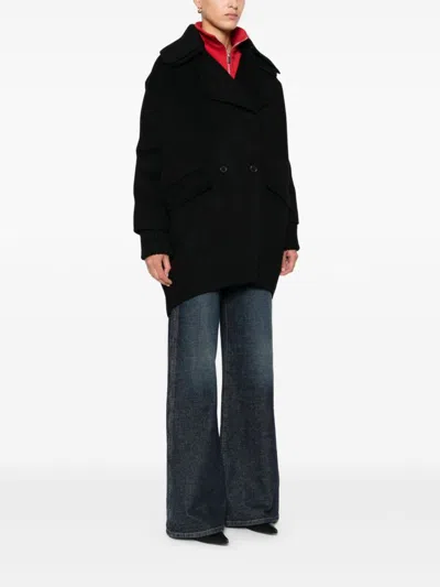 P.a.r.o.s.h P. A.r. O.s. H. Double-breasted Beige Coat In Black