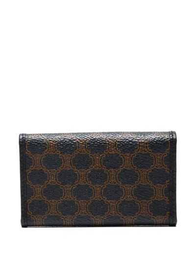 Pre-owned Celine 2000s Macadam-print Key Case In Brown