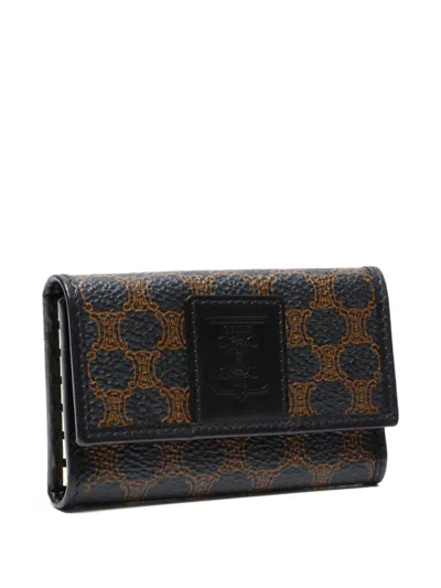 Pre-owned Celine 2000s Macadam-print Key Case In Brown