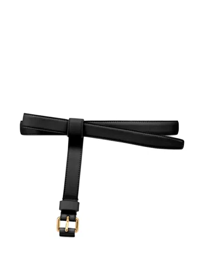 Moschino Bow-detail Leather Belt In Black