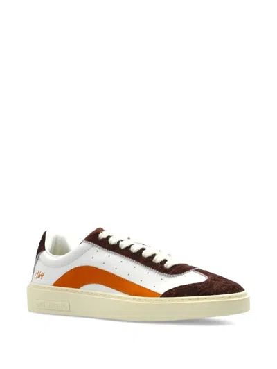 Dsquared2 Sporty Sneaker With Contrast Panel Design In White