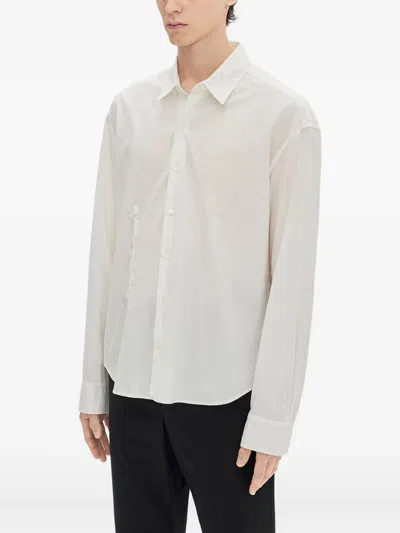 Ann Demeulemeester Isak Twisted Script Print Shirt In White