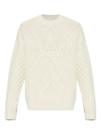 Isabel Marant Cable-knit Crew-neck Sweater In Neutral
