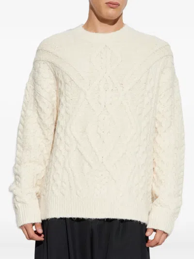 Isabel Marant Cable-knit Crew-neck Sweater In Neutral