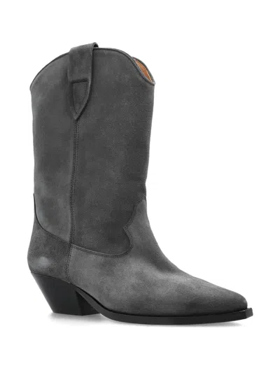 Isabel Marant Duerto Pointed Toe Cowboy Boots In Gray