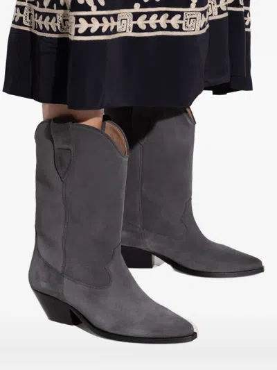 Isabel Marant Duerto Pointed Toe Cowboy Boots In Gray