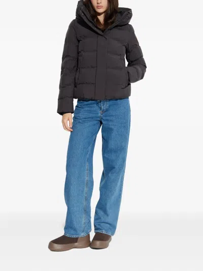 Save The Duck Hooded Quilted Jacket In Brown