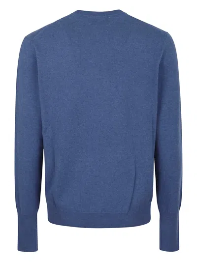 Ballantyne Cashmere Sweater With Classic Crew Neck In Blue