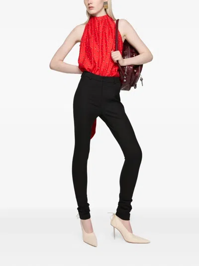 Acne Studios Bow-detail Asymmetric Top In Red