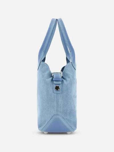Hogan Cotton Denim Tote Bag In Blue In Blue