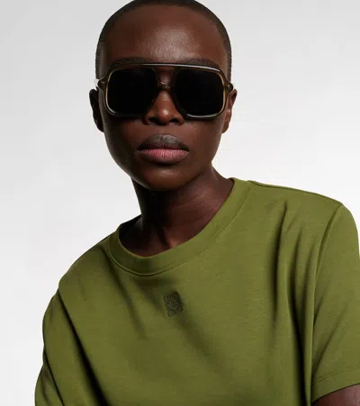 Loewe Slim Aviator-frame Acetate Sunglasses In Neutral