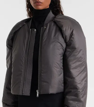 Rick Owens Convertible Puffer Jacket In Brown