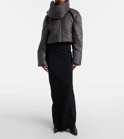 Rick Owens Convertible Puffer Jacket In Brown