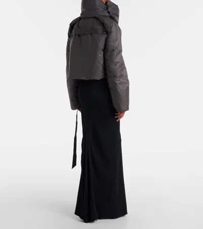 Rick Owens Convertible Puffer Jacket In Brown