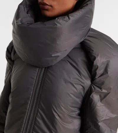 Rick Owens Convertible Puffer Jacket In Brown