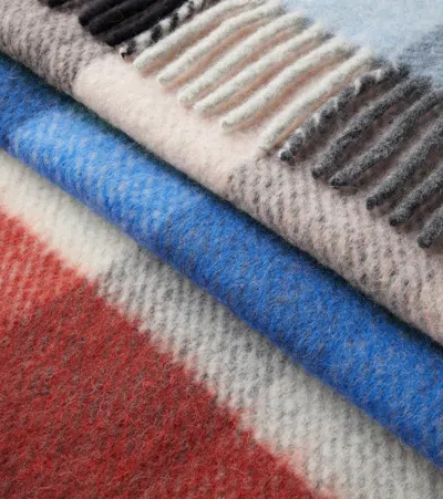 Loewe Checked Alpaca And Wool-blend Blanket In Multi