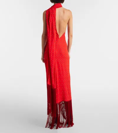 Acne Studios Dassy Asymmetric Maxi Dress In Red