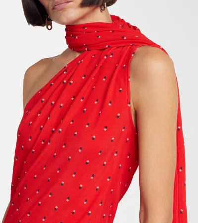 Acne Studios Dassy Asymmetric Maxi Dress In Red