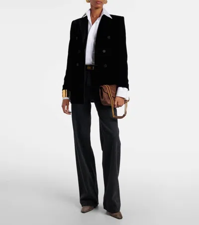 Saint Laurent Jill 95 Suede Ankle Boots In Gray