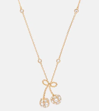 Valentino Cherrifyc Metal Necklace With Swarovski Crystals In Gold