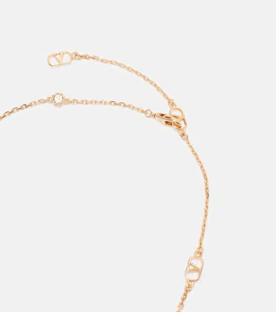 Valentino Cherrifyc Metal Necklace With Swarovski Crystals In Gold
