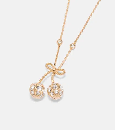 Valentino Cherrifyc Metal Necklace With Swarovski Crystals In Gold
