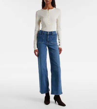 Frame Le Slim Palazzo Modernist Pocket Jeans In Iberia