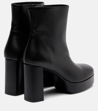 Staud Jodie Leather Platform Ankle Boots In Black