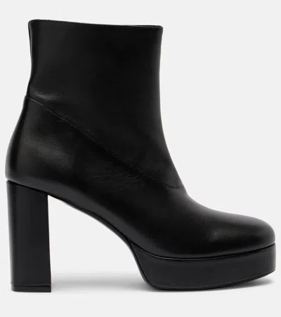 Staud Jodie Leather Platform Ankle Boots In Black
