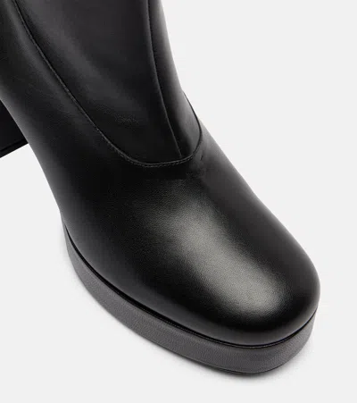 Staud Jodie Leather Platform Ankle Boots In Black