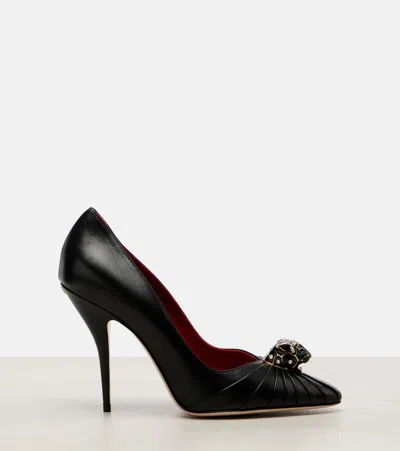 Valentino Garavani Panthea Goatskin Pumps 105mm Woman Black 39.5 In Black