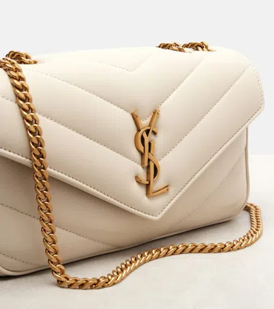 Saint Laurent Lou Lou Small Leather Shoulder Bag In White
