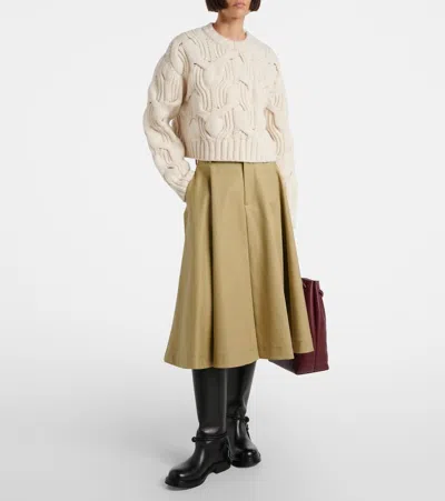 Bottega Veneta Knee High Boot Braided Strap Detail In Black