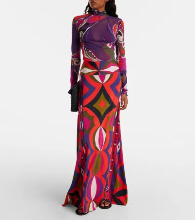 Pucci Midi And Maxi Skirt With Geometric Design In Multi