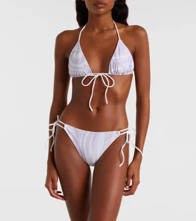 Pucci Marmo Bikini Top In Purple