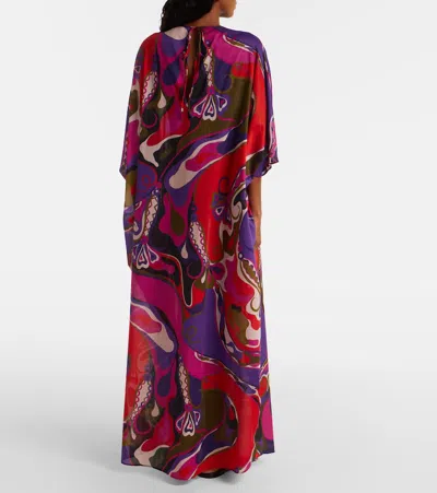 Pucci Abstract-pattern Print Draped Dress In Multi