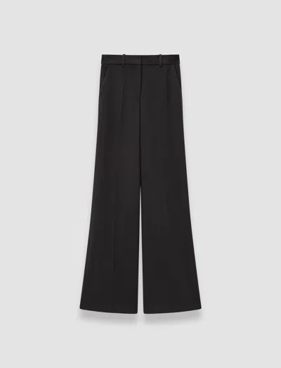 Joseph Womens Black Alana Wide-leg High-rise Wool-blend Trousers