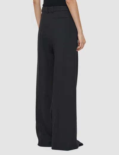 Joseph Womens Black Alana Wide-leg High-rise Wool-blend Trousers