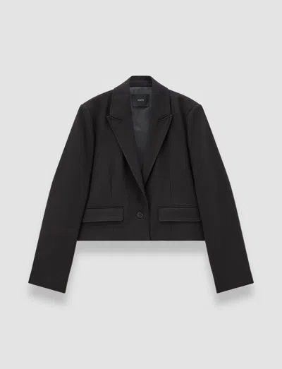 Joseph Elia Flannel Wool Jacket In Black