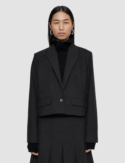 Joseph Elia Flannel Wool Jacket In Black