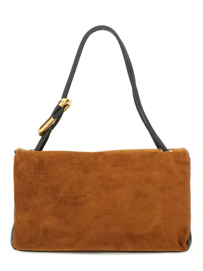 Marc Jacobs Buff Suede Shoulder Bag In Brown