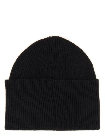 Hugo Boss Beanie Hat With Logo In Black