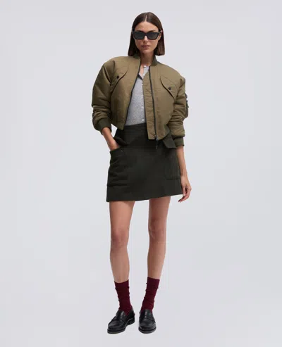 Aspesi Cropped Bomber Jacket In Green