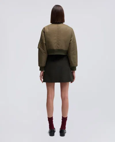Aspesi Cropped Bomber Jacket In Green