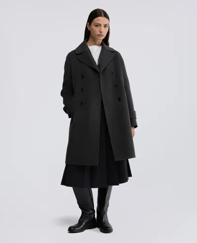 Aspesi Cappotto In Double Di Lana - Antracite In Gray