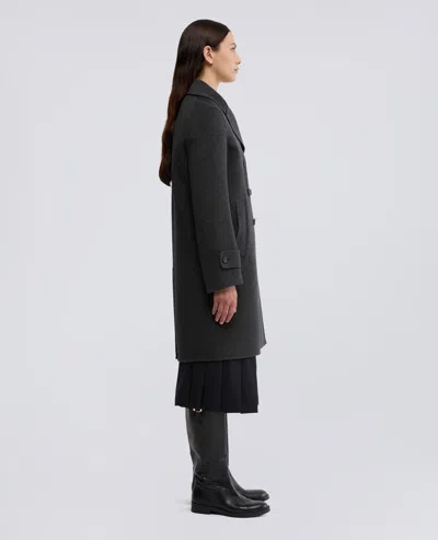 Aspesi Cappotto In Double Di Lana - Antracite In Gray