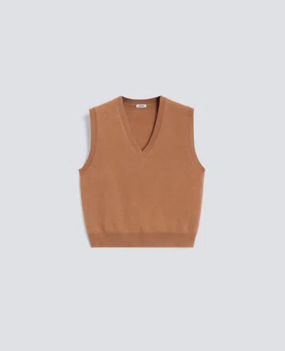 Aspesi Gilet In Lana Cashmere - Cammello In Brown